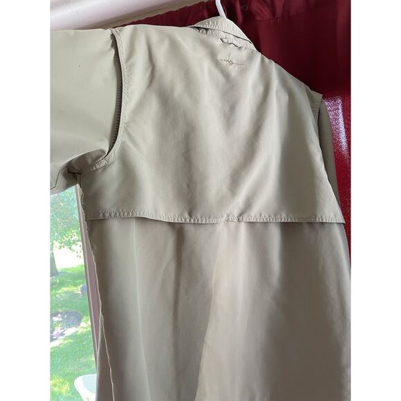 Habit Shirt Men L Tan Fishing Lightweight Short Sleeve button 360 Venting - Picture 6 of 6
